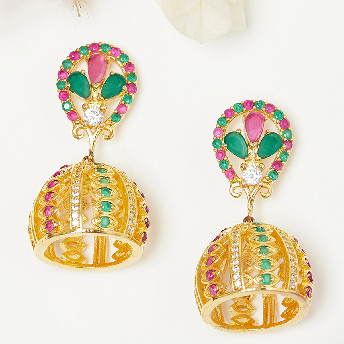 Flipkart.com - Buy Voylla Rava Ball Oxidized Gold Jhumka Earrings Brass  Jhumki Earring Online at Best Prices in India