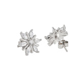 925 Sterling Silver Flower Shaped CZ Stud Earring