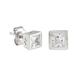 925 Sterling Silver Square Shaped Earring