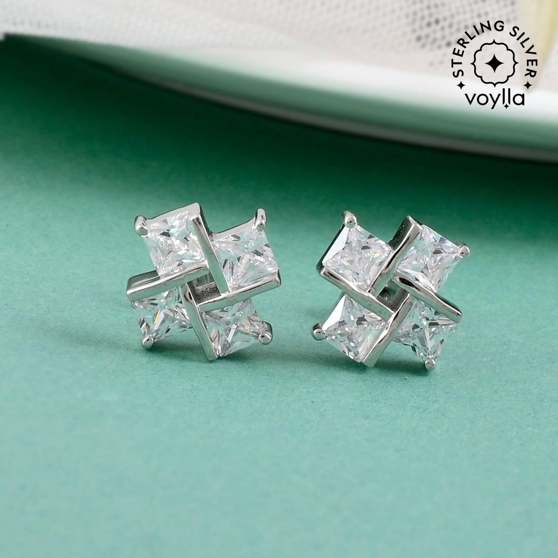 925 Sterling Silver Stud Earrings – VOYLLA - Main Image
