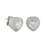 925 Sterling Silver Heart Shaped Earrings