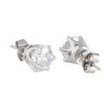 925 Sterling Silver Silver CZ Studded Earring