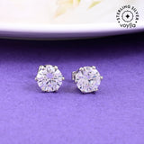 925 Sterling Silver Silver CZ Studded Earring