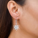 925 Sterling Silver CZ Starlets Drop Earrings