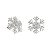 925 Sterling Silver Snowflake Stud Earrings