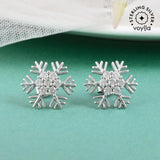 925 Sterling Silver Snowflake Stud Earrings