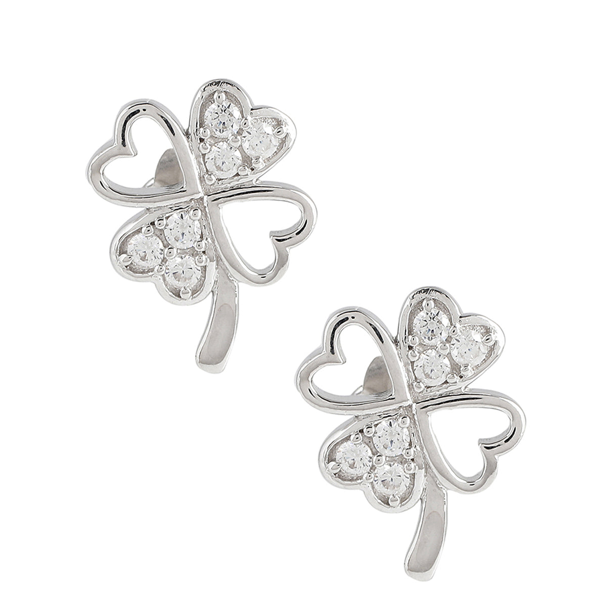 925 Sterling Silver Silver Flower Stud Earrings
