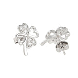 925 Sterling Silver Silver Flower Stud Earrings