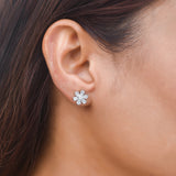 925 Sterling Silver Floral Stud Earrings