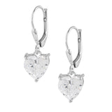 925 Sterling Silver Heart Dangler Earrings
