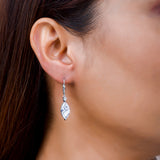 925 Sterling Silver Leafy Drop Earrings