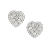 925 Sterling Silver CZ Heart Shaped Stud Earrings
