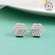 925 Sterling Silver CZ Cubic Stud Earrings
