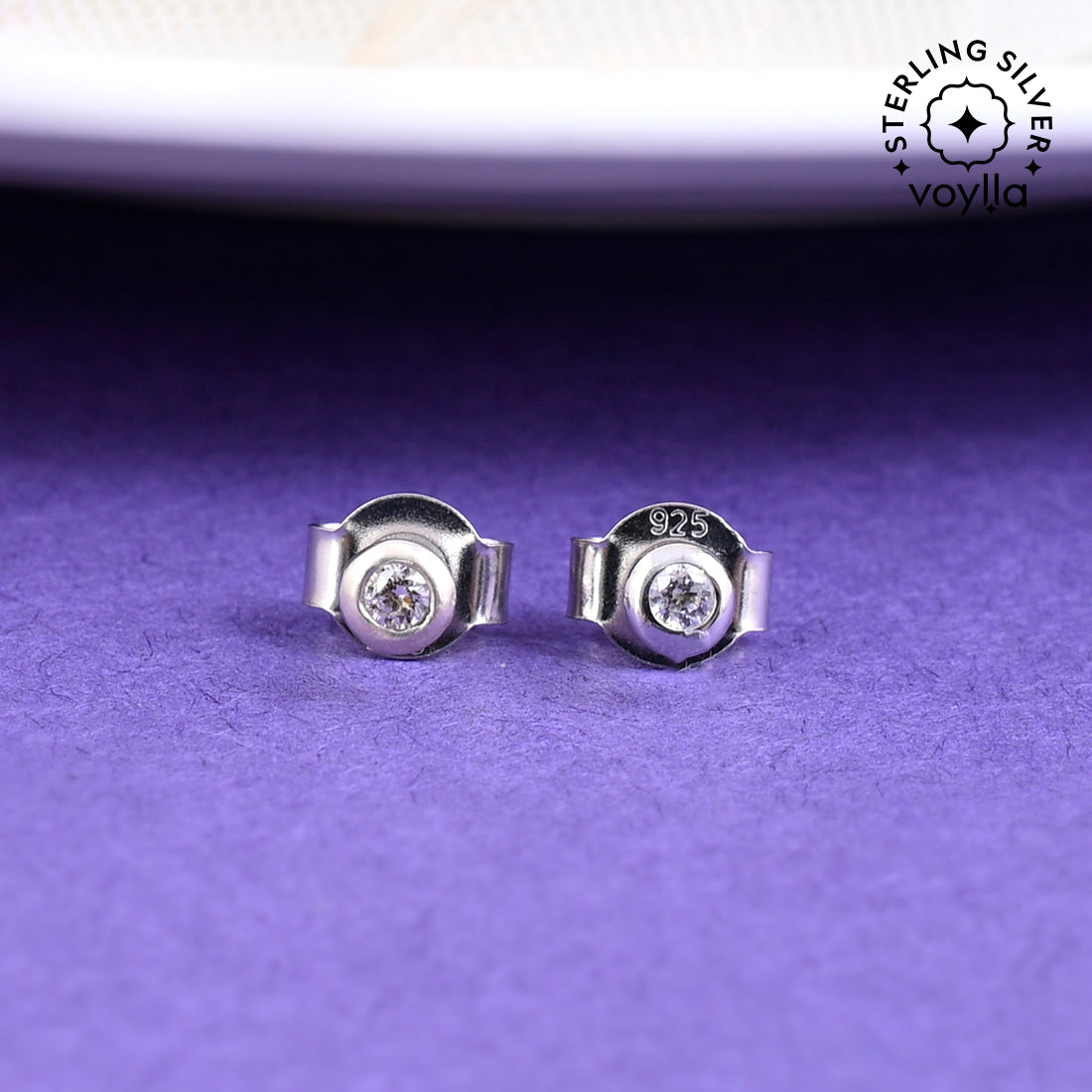 925 Sterling Silver Round Earrings
