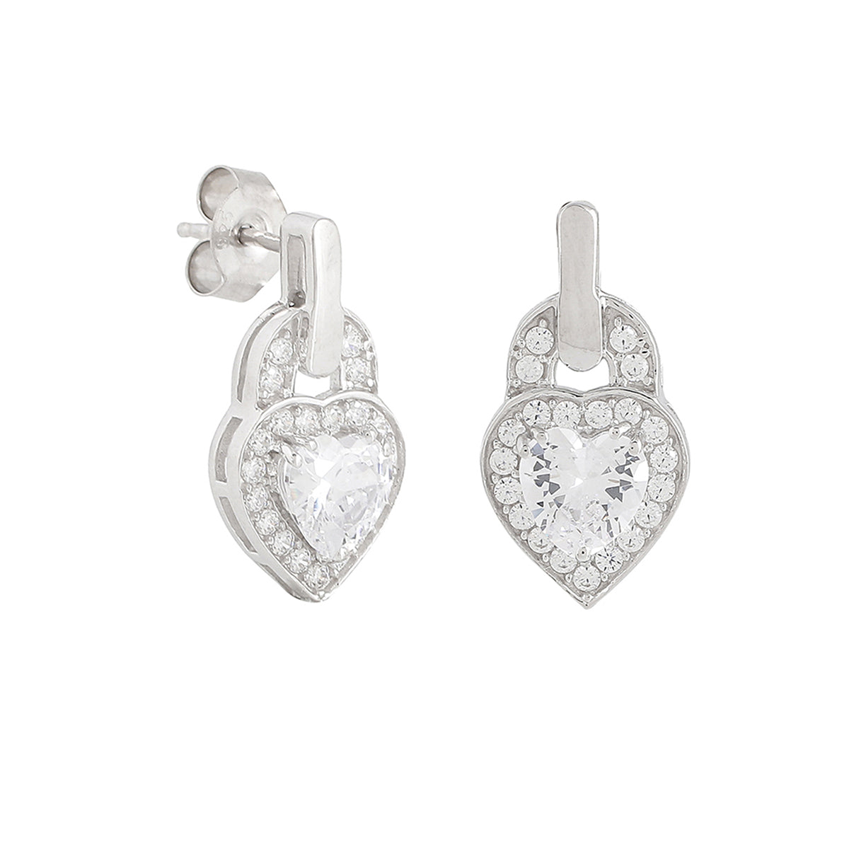 4 Ctw. Solitaire Heart-Cut Earrings in 18K Gold – Luxe VVS Jewelers