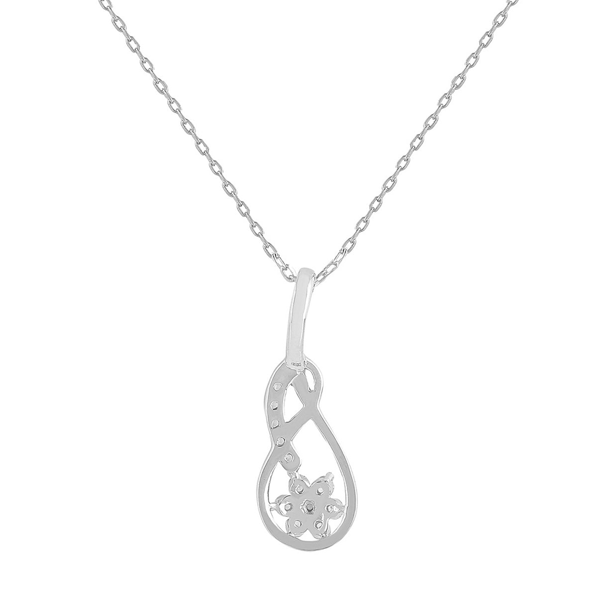 925 Sterling Silver CZ Infinity Shaped Pendant with Chain