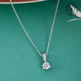 925 Sterling Silver CZ 3 Prongs Pendant with Chain