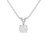925 Sterling Silver CZ Embedded Pendant with Chain