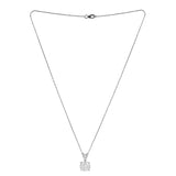 925 Sterling Silver CZ Embedded Pendant with Chain