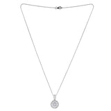 925 Sterling Silver CZ with Beautiful Single Cubic Stone Pendant with Chain
