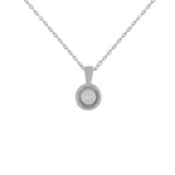 925 Sterling Silver CZ with Beautiful Single Cubic Stone Pendant with Chain