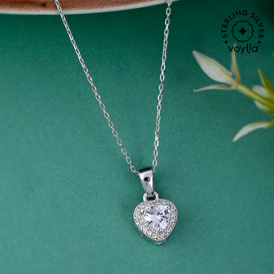 Sterling Silver Single Stone Locket Design 925 Sterling Silver