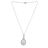 925 Sterling Silver CZ Pearl Shaped Pendant with Chain