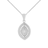 925 Sterling Silver CZ Marquise Pendant with Chain