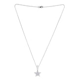 925 Sterling Silver CZ Star Shaped Pendant with Chain