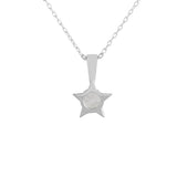 925 Sterling Silver CZ Star Shaped Pendant with Chain