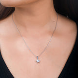 925 Sterling Silver CZ Star Shaped Pendant with Chain