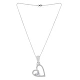 925 Sterling Silver CZ Heart Shaped Pendant with Chain | Voylla