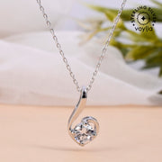 925 Sterling Silver CZ Round Stone Pendant with Chain
