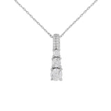 925 Sterling Silver CZ Aesthetic Cone Shaped Pendant with Chain