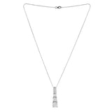 925 Sterling Silver CZ Aesthetic Cone Shaped Pendant with Chain