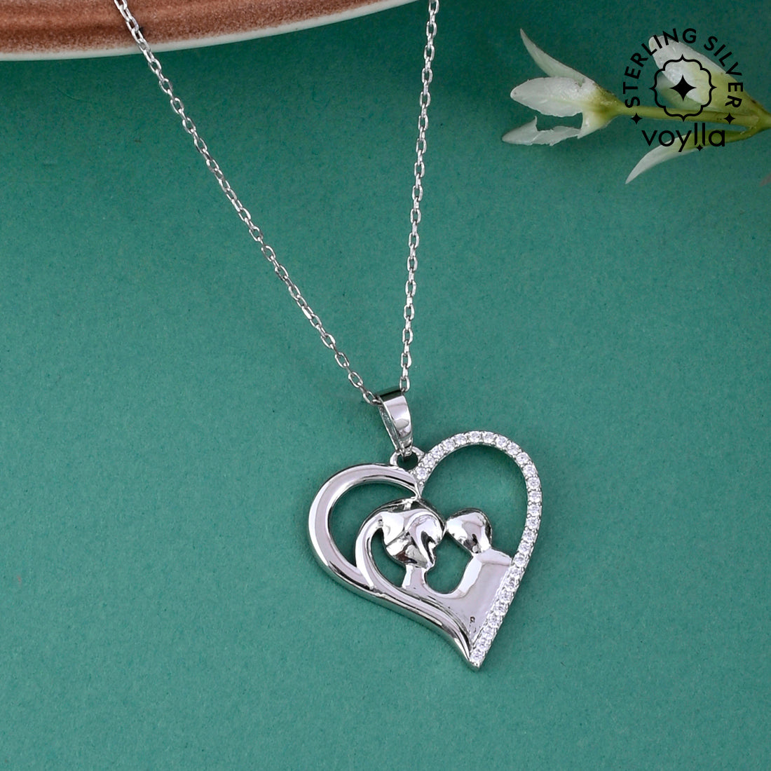 925 Sterling Silver Entwined Heart Pendant