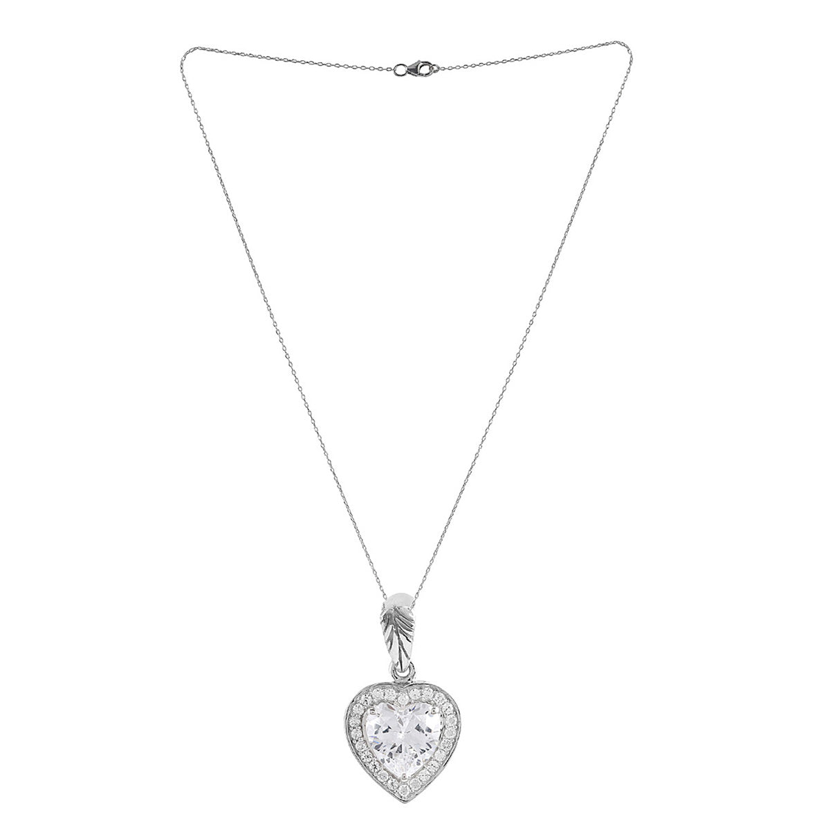 Diamond Heart Rose Gold Necklace | KLENOTA