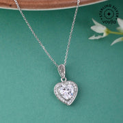 925 Sterling Silver CZ Heart Pendant