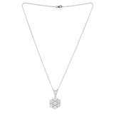 925 Sterling Silver CZ Blue Stone Pendant with Chain