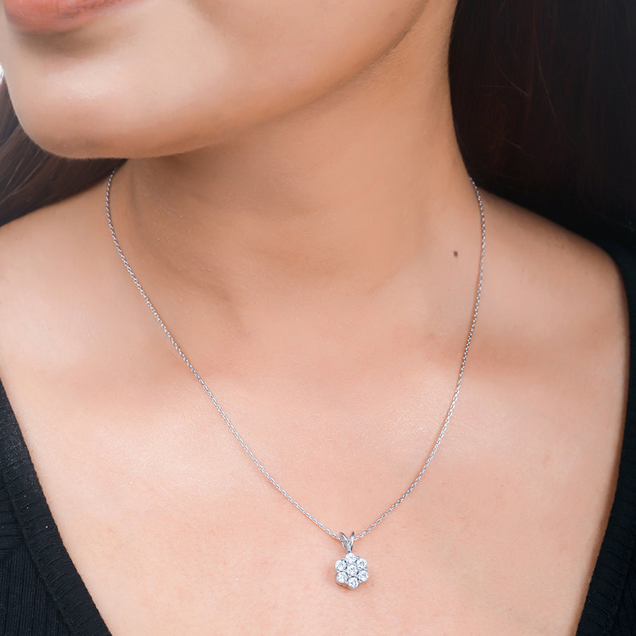 925 Sterling Silver CZ Pendant with Chain