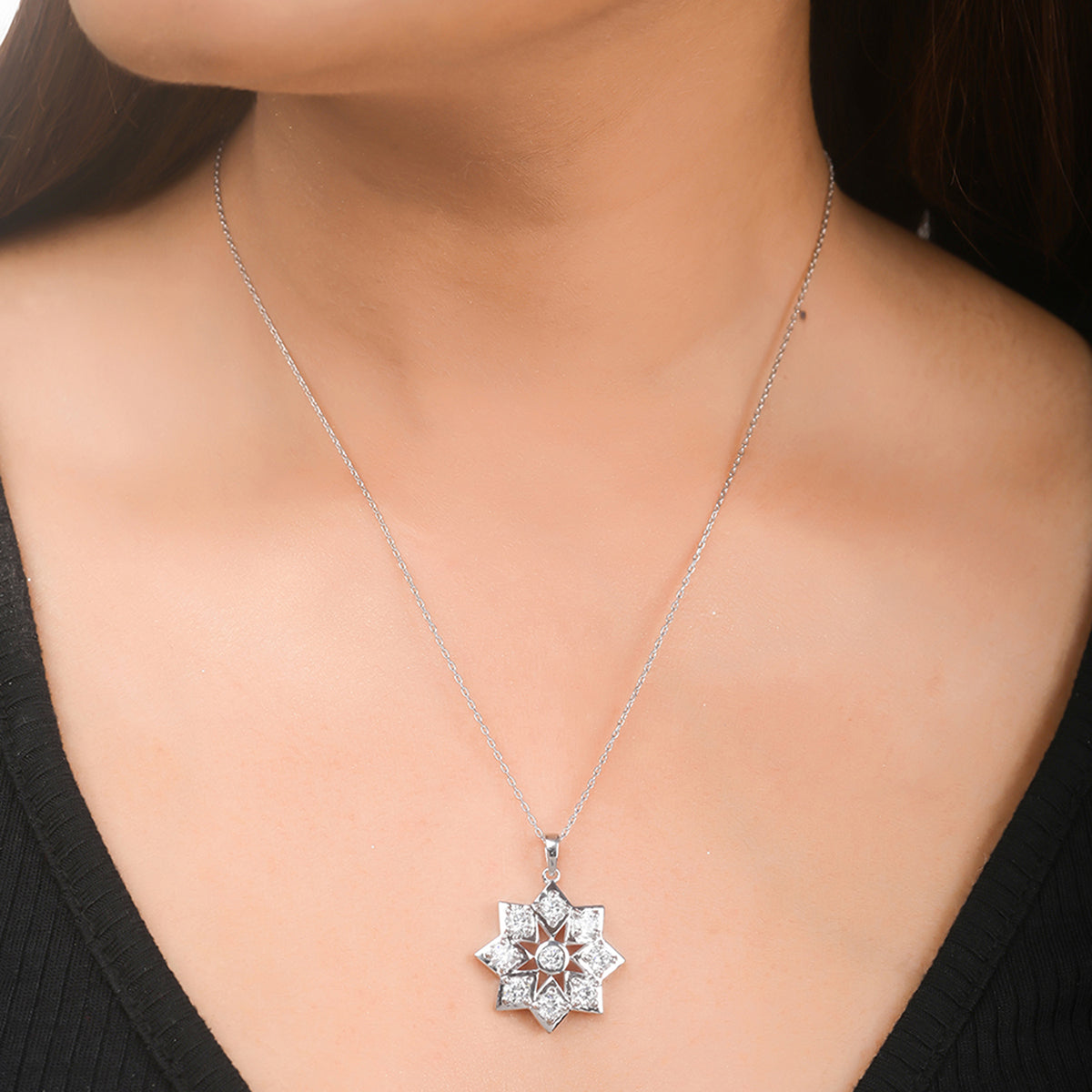 18k Real Diamond Necklace Set JG-1903-2307 – Jewelegance