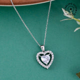 925 Sterling Silver CZ Heart Silver Pendant