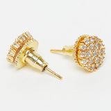 Gold Tone Earrings Adorning With CZ
