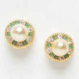 Gems and Faux Pearls Earrings