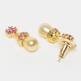 Earring Pair Studded With Sparkling CZ & Pearl Beads