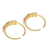 Sparkling Essentials Yellow Gold Toe Rings For Women