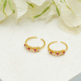 Sparkling Essentials Yellow Gold Toe Rings For Women