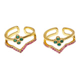CZ Coloured Gems Embellished Toe Rings