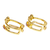 CZ Coloured Gems Embellished Toe Rings