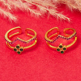 CZ Coloured Gems Embellished Toe Rings